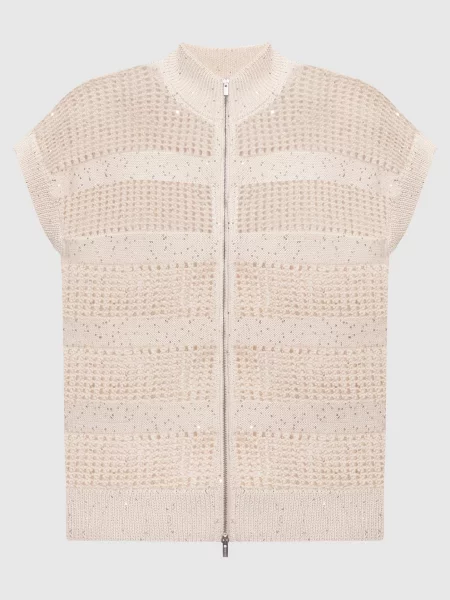 Жилет з паєтками Peserico бежевий