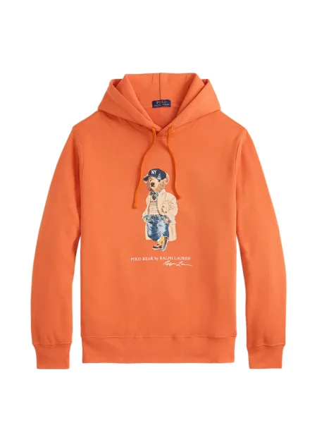 Tricou polo Polo Ralph Lauren din fleece portocaliu