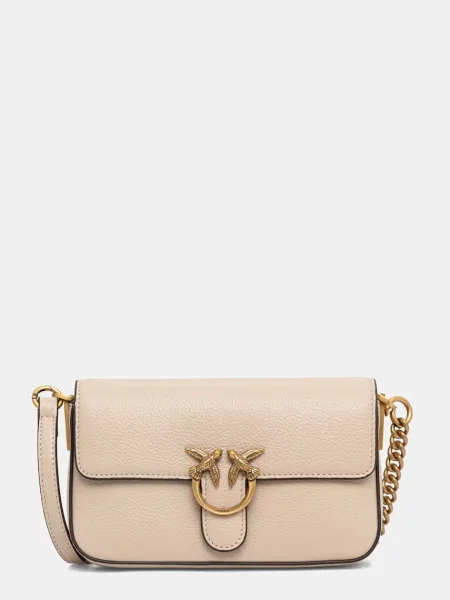 Pinko geantă crossbody pentru femei din piele bej