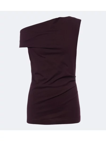 Top Dries Van Noten din jerseu asimetric violet
