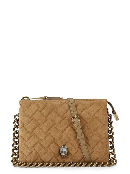 Kurt Geiger London crossbody torbica usnjena KENSINGTON rjava