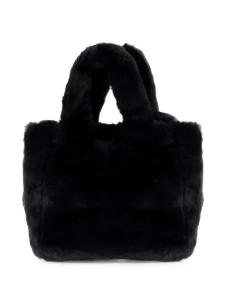 Geantă shopper Herno cu blană negru