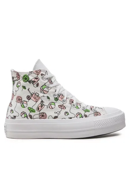 Converse Plátěnky Chuck Taylor All Star Lift Platform Pink Lemonade bílá