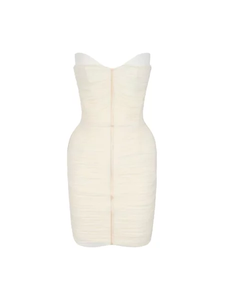Sukienka mini Elisabetta Franchi beżowa