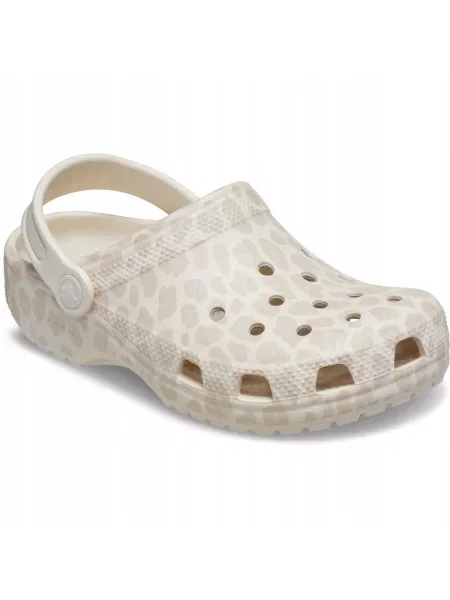 Chodaki Dla Dzieci Crocs Classic Animal Glitter Clog beżowe