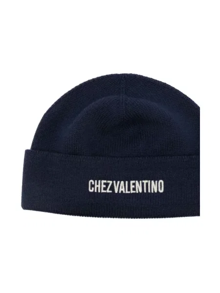 Czapka Valentino Garavani wełniana niebieska