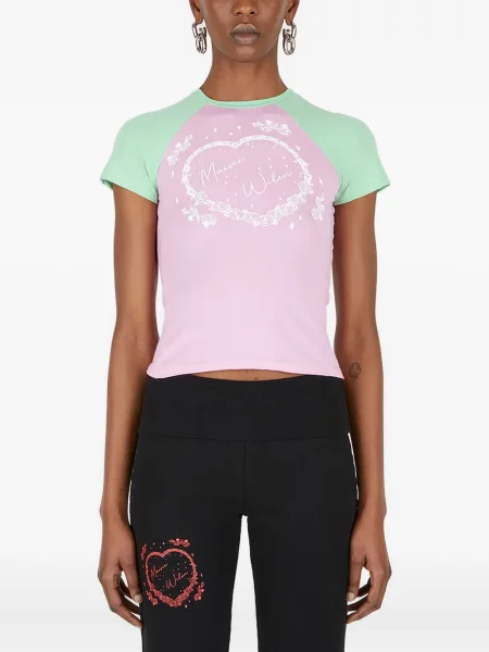 Top Maisie Wilen z nadrukiem w serca różowy