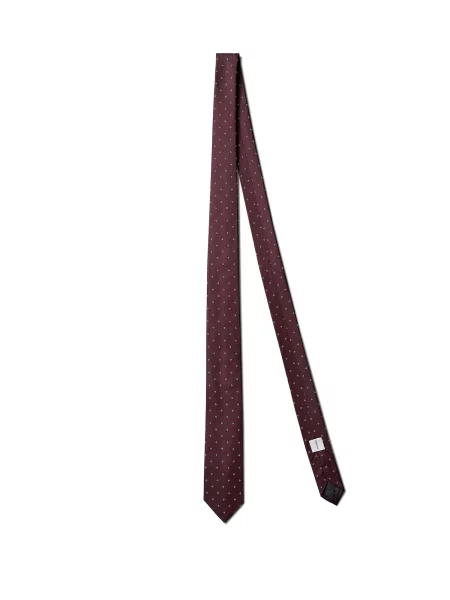 Calvin Klein Cravată TRENTO roșu burgundy alb