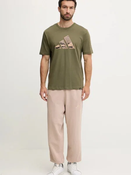 Футболка Adidas с принтом зеленая