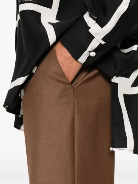 Plisirane hlače Gianluca Capannolo smeđa