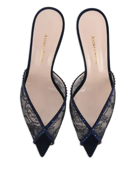 Мюли Andrea Wazen с дантела синьо