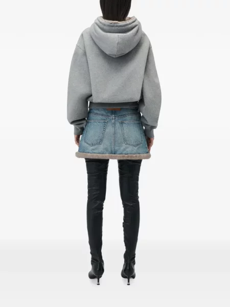 Hanorac cu glugă Alexander Wang cu glugă cu blană gri