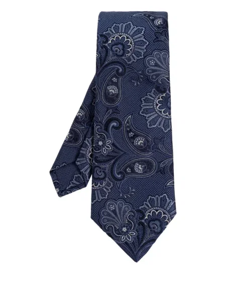 Cravată Etro cu model paisley albastru