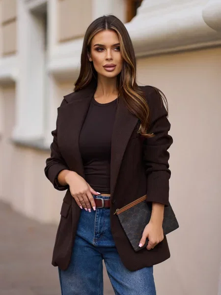 Вовняний Кардиган ISSA Plus темно-коричневий коричневий