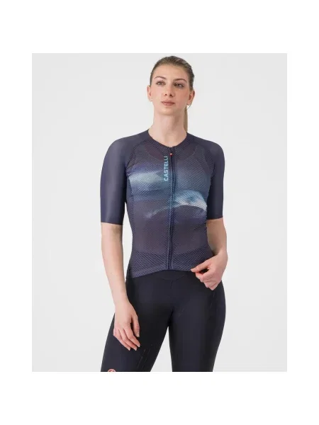 Koszulka rowerowa Castelli Climber's A/C Rosso Corsa krótki rękaw granatowa M niebieska