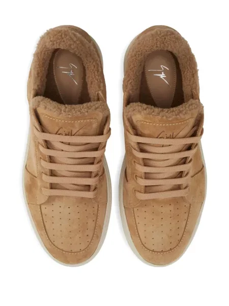 Sneakerși Giuseppe Zanotti din piele de căprioară maro