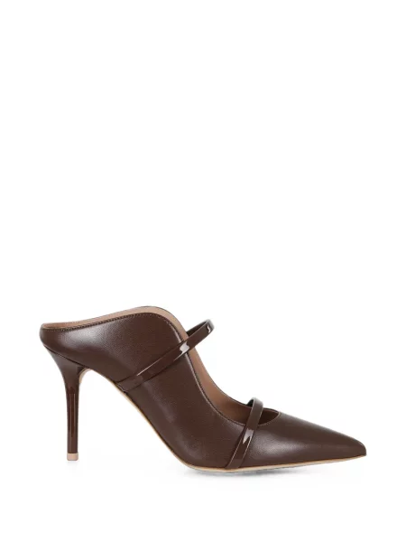 Papuci tip mules Malone Souliers cu bretele maro
