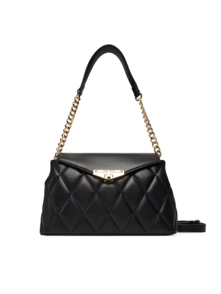 Lniana torebka Valentino Bags czarna