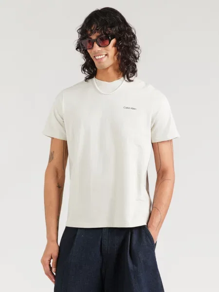 Calvin Klein Tricou negru / murdar alb