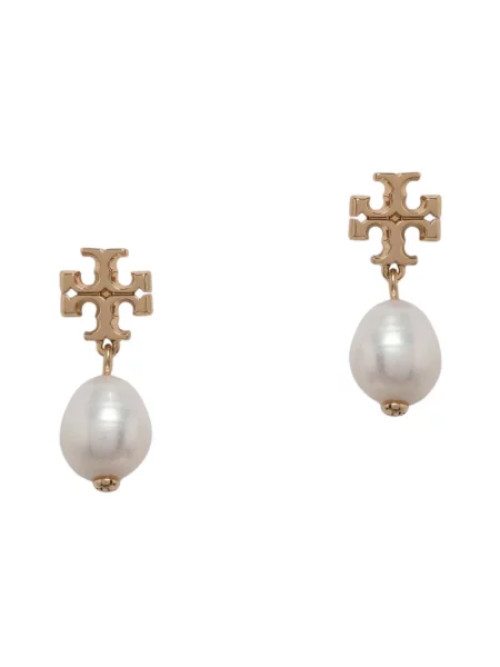 Tory Burch Kolczyki KIRA PEARL DROP żółte