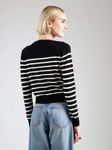 VERO MODA Geacă tricotată VMDORY negru alb