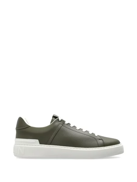 Sneakerși Balmain din piele cu autograf verde