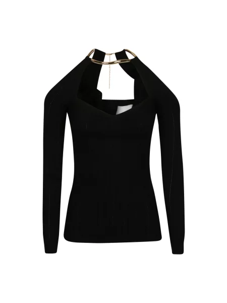 Dzianinowy top Elisabetta Franchi czarny