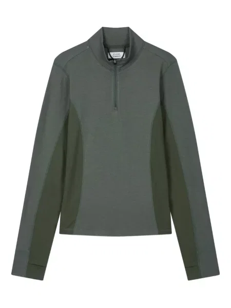 Hanorac Studio Tomboy de jumătate de fermoar verde