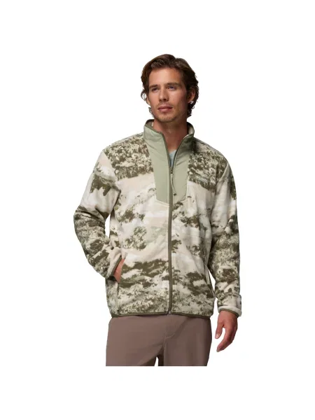 Hanorac din fleece Columbia din fleece cu imagine verde