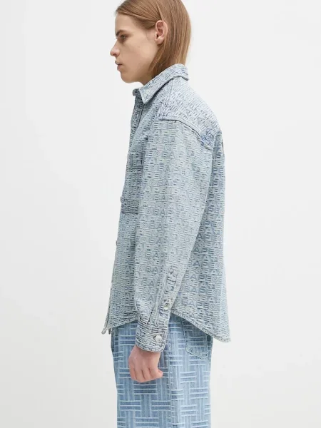 Τζιν μπουφάν A Bathing Ape Lux Sport Pattern Jacquard Denim μπλε