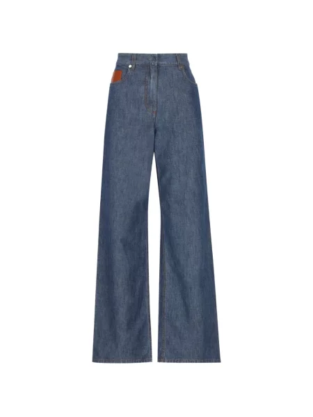 Pantaloni Fendi cu autograf albastru