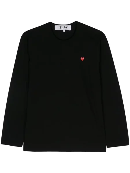 Marškinėliai Comme Des Garçons Play su širdelėmis juoda