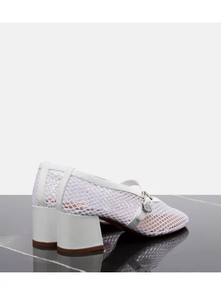 Pantofi cu toc Alaïa plasă alb