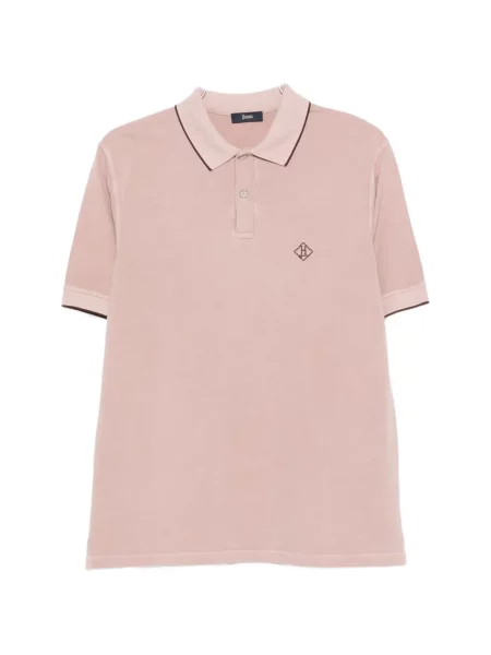 Tricou polo Herno cu broderie roz