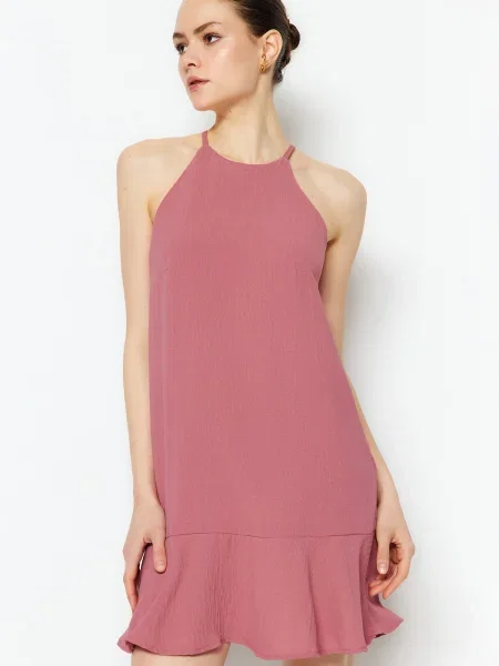 Rochie mini Trendyol țesută roz