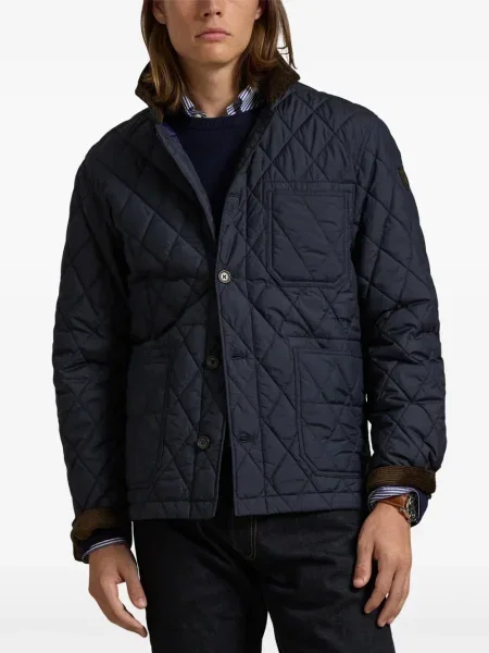 Vlněná zateplená džínová bunda Polo Ralph Lauren s oděrkami modrá