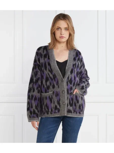 Liu Jo Cardigan cu adaos de lână gri