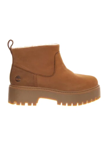 Botki Timberland skórzane w miejskim stylu z kamieniami brązowe