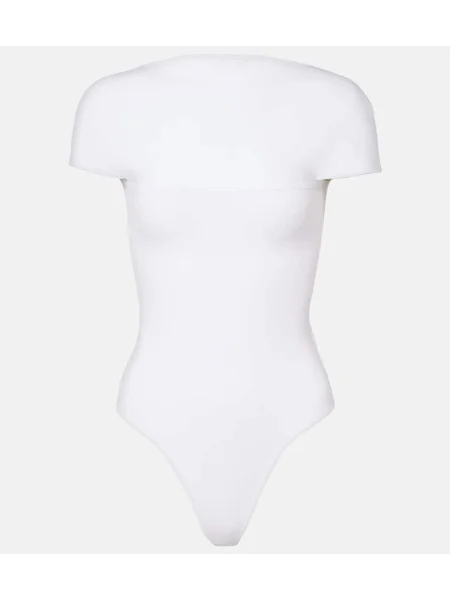 Body Khaite din jerseu alb