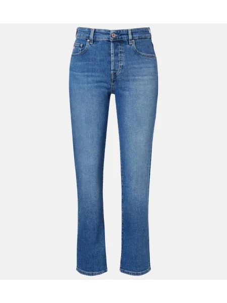 Cropped farmerek Ag Jeans kék