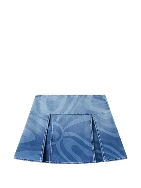 Spódnica jeansowa Pucci z nadrukiem niebieska