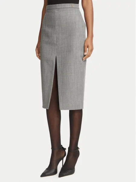 Elisabetta Franchi Tiesus sijonas Fitted Fit pilka