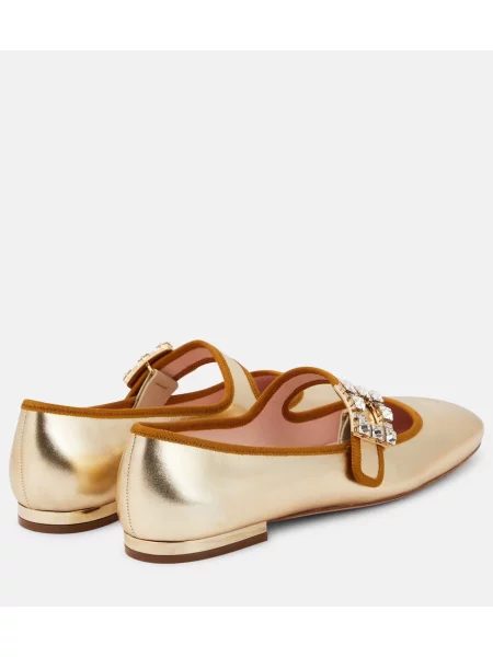 Balerini Roger Vivier din piele auriu