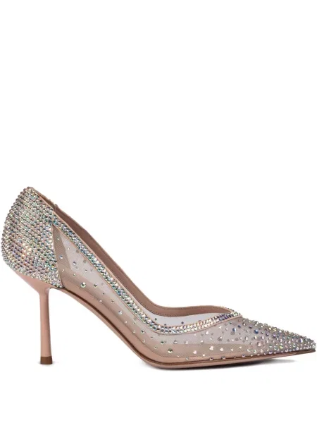 Pantofi cu toc Le Silla plasă de cristal gri