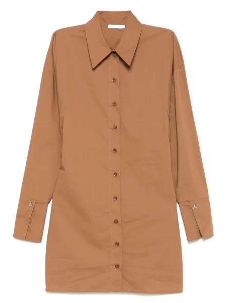 Rochie mini Patrizia Pepe din poplin de costum mini maro