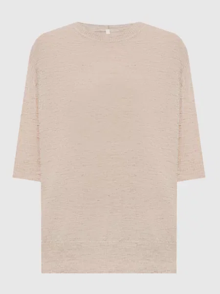 Топ з кашеміру шовку та льону Boboutic бежевий
