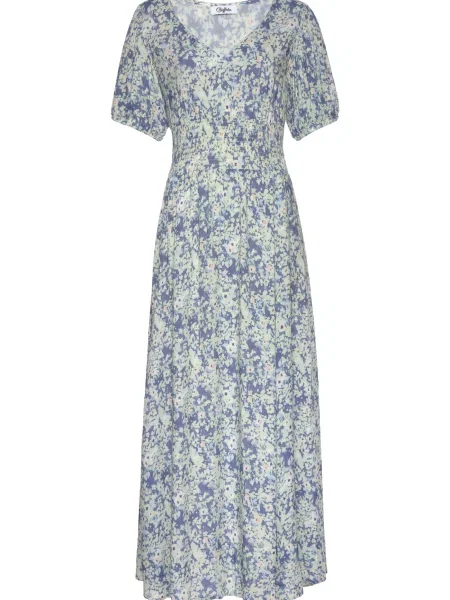 BUFFALO Rochie verde pastel / albastru bej