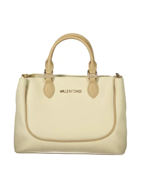Lniana shopperka Valentino By Mario Valentino beżowa