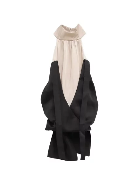 Top Julie Kegels cu gât halter negru