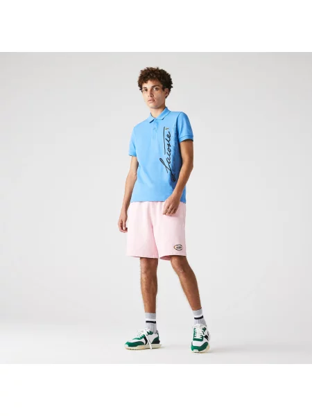 Lacoste Szorty Live Z Nadrukiem Relaxed Fit różowe